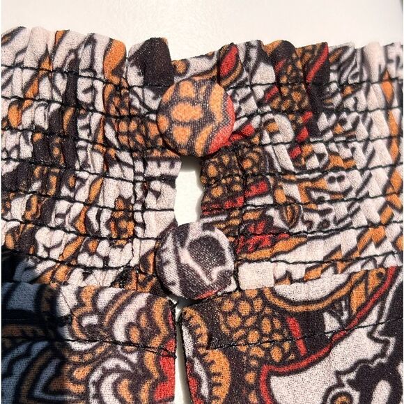 Flying Tomato Paisley Belted Long Sleeve Keyhole Mini Dress Size Medium New - Picture 6 of 12